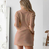 Luna Twist Retro Knitted Turtleneck Sweater