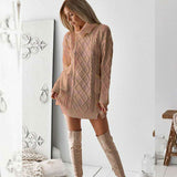 Luna Twist Retro Knitted Turtleneck Sweater