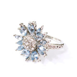 Luna Sunflower Ring Female with Light Blue Zircon