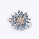 Luna Sunflower Ring Female with Light Blue Zircon