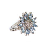 Luna Sunflower Ring Female with Light Blue Zircon