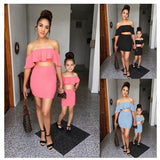 Luna Mom and Daughter Matching Ruffle Top Skirt Set