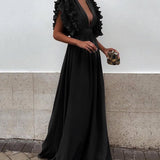 Luna Ruffle Sleeve Maxi Dress