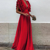 Luna Ruffle Sleeve Maxi Dress