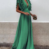 Luna Ruffle Sleeve Maxi Dress