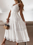 Luna Yacht V-neck White Maxi Dress