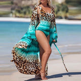Luna Leopard Cover Up One Piece Swimwear Set