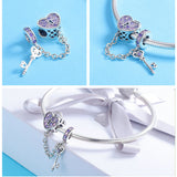 Luna S925 Sterling Silver Heart and Key Pendant