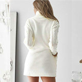 Luna Twist Retro Knitted Turtleneck Sweater