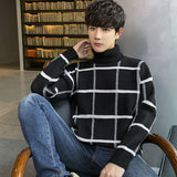 Luna Men's Checker Turtleneck Sweater