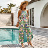 Luna Tropical Print Halter Jumpsuit