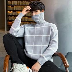 Luna Men's Checker Turtleneck Sweater