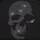 Luna Skull Hot Drill Half Turtleneck Long Sleeve Top