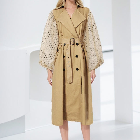 Luna Puffed Sleeves Trench Coat