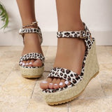 Luna Leopard Wedge Sandals