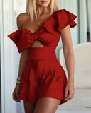 Luna Women's Ruffled One-shoulder Romper