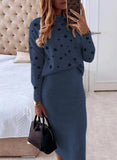 Luna Women's Long Sleeve Turtleneck Print Suit