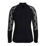 Luna Skull Hot Drill Half Turtleneck Long Sleeve Top