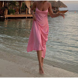 Luna Satin Pink Dress