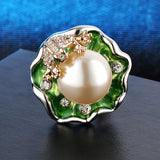Luna Lotus Leaf Frog Ring