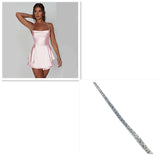 Luna Lace Up Satin Mini Dress