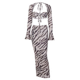 Luna Zebra Maxi Skirt Top Set