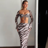 Luna Zebra Maxi Skirt Top Set