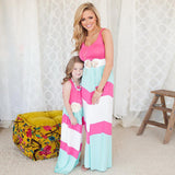Luna Mom and Daughter Maxi Striped Dress