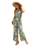 Luna Tropical Print Halter Jumpsuit