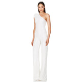 Luna Sleeveless One Shoulder Sequin Jumpsuit