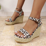 Luna Leopard Wedge Sandals