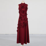 Luna 3D Flower Long Dress