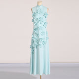 Luna 3D Flower Long Dress