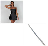 Luna Lace Up Satin Mini Dress