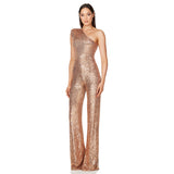 Luna Sleeveless One Shoulder Sequin Jumpsuit