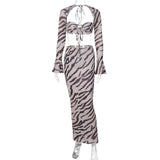 Luna Zebra Maxi Skirt Top Set