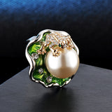 Luna Lotus Leaf Frog Ring