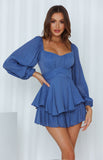 Luna Women's Long Sleeve One Piece Ruffle Romper