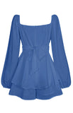 Luna Women's Long Sleeve One Piece Ruffle Romper