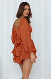 Luna Women's Long Sleeve One Piece Ruffle Romper
