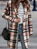 Luna Lapel Pocket Plaid Wool Coat
