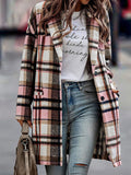 Luna Lapel Pocket Plaid Wool Coat