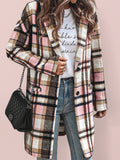 Luna Lapel Pocket Plaid Wool Coat