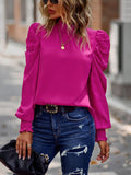 Luna Puff Sleeve Solid Colour Women's Shirt