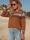 Luna Women's Loose Brown Long Sleeve Sweater