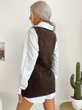 Luna Slit Solid Colour Mid-Length Vest Sweater