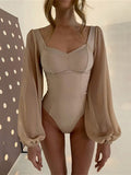 Luna Square Neck Long Sleeves Bodysuit