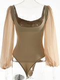 Luna Square Neck Long Sleeves Bodysuit