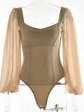 Luna Square Neck Long Sleeves Bodysuit