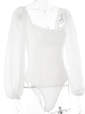 Luna Square Neck Long Sleeves Bodysuit